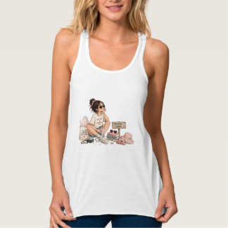 夏の雰囲気かわいい女の子のバケーションTシャツ タンクトップ