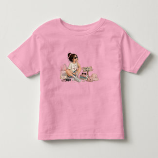 夏の雰囲気かわいい女の子のバケーションTシャツ トドラーTシャツ