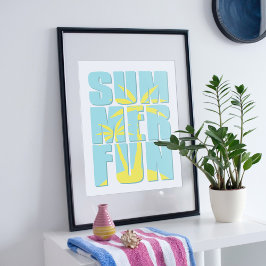 夏の雰囲気のイラスト。 ポスター