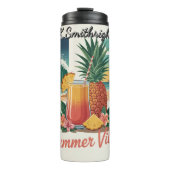 夏の雰囲気のコラージュ タンブラー (正面)