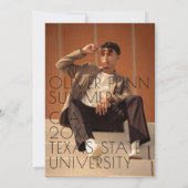 夏の雰囲気の卒業パラレル暖かいカラーライン サンキューカード (裏面)