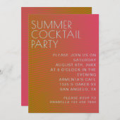 夏の雰囲気の平行な暖色線 招待状 (正面/裏面)