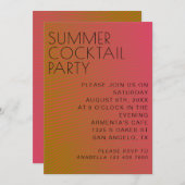 夏の雰囲気の平行な暖色線 招待状 (正面/裏面)