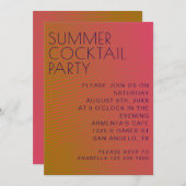 夏の雰囲気の平行な暖色線 招待状 (正面/裏面)