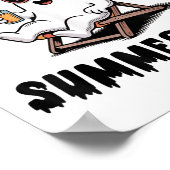 夏の雰囲気不気味が漂う夏の間かわいい幽霊 ポスター (角)