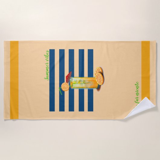 "夏の雰囲気"オレンジドルチェファーニエンテビーチタオル ビーチタオル (正面)