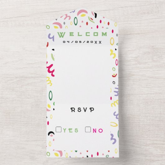 夏の雰囲気。 オールインワン招待状 (内側)