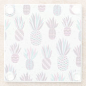 夏の雰囲気：パイナップルパターン、ドカラフルット ガラスコースター (裏面)