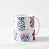 夏の雰囲気:パイナップルパターン、ドカラフルット コーヒーマグカップ (正面右)
