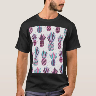 夏の雰囲気:パイナップルパターン、ドカラフルット Tシャツ