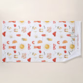 夏の雰囲気 |ボホレトロサマーモノグラム ビーチタオル (正面)