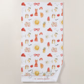 夏の雰囲気 |ボホレトロサマーモノグラム ビーチタオル (正面)