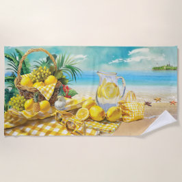 夏の雰囲気 |レモンサマーカクテル ビーチタオル