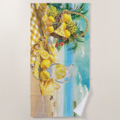 夏の雰囲気 |レモンサマーカクテル ビーチタオル (正面)