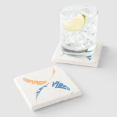 夏の雰囲気：太陽、おもしろい、そして良い時期 ストーンコースター (横)