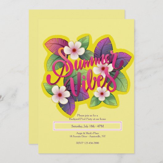 夏の雰囲気 招待状 (正面/裏面)