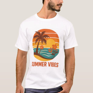 夏の雰囲気 – 明るい、熱帯、およびおもしろいデザイン Tシャツ