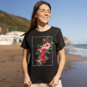 夏の雰囲気:水彩ヴィンテージピンクの花 Tシャツ