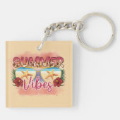 夏の雰囲気 | 沿岸ビーチサングラスデザイン キーホルダー (裏面)