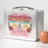 夏の雰囲気 | 沿岸ビーチサングラスデザイン メタルランチボックス (インサイチュ)