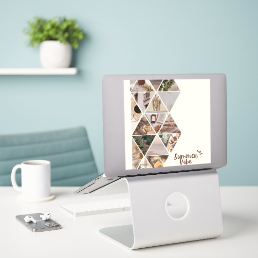 夏の雰囲気、私はあなたと一緒にしたい、ベージュカラー シール (デスク上のノートパソコン)