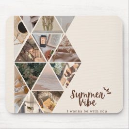 夏の雰囲気、私はあなたと一緒にしたい、ベージュカラー マウスパッド