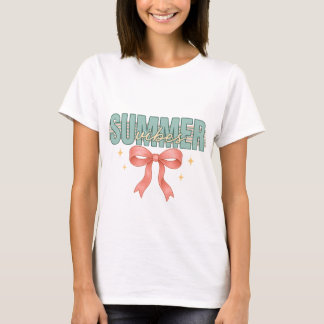 夏の雰囲気 | 2025年夏 | 夏のピンクの弓 Tシャツ