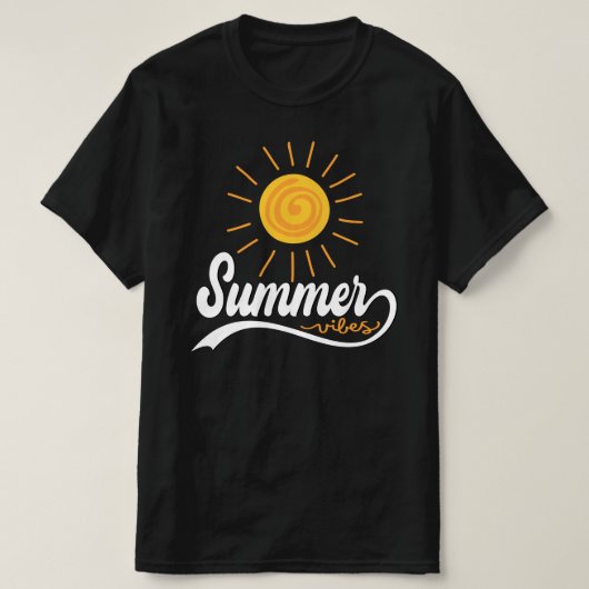 夏の雰囲気 – Sunshine Men's Black Tシャツ (デザイン正面)