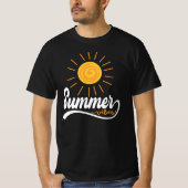 夏の雰囲気 – Sunshine Men's Black Tシャツ (正面)