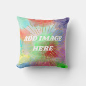 夏の雲カラフルお母さんおばあちゃんの水色 クッション (正面)