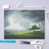 夏の雷雨と風光明媚な風景 薄葉紙 (クラフト)