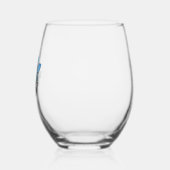 夏の青いビーチ波にウミガメのシルエット ステムなしワイングラス (左)