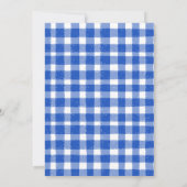 夏の青い空の下での楽しいピクニック 公園での家族の再会 招待状 (裏面)