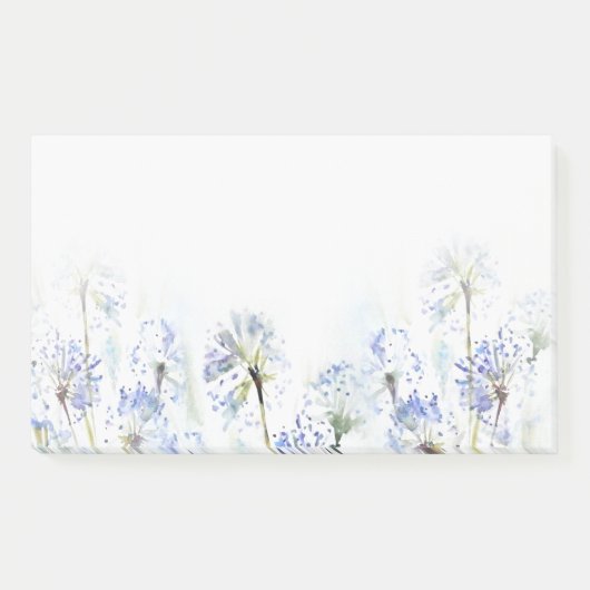夏の青い花水彩画 ポストイット (正面)