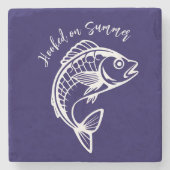 夏の青に引っ掛かっている魚 ストーンコースター (正面)