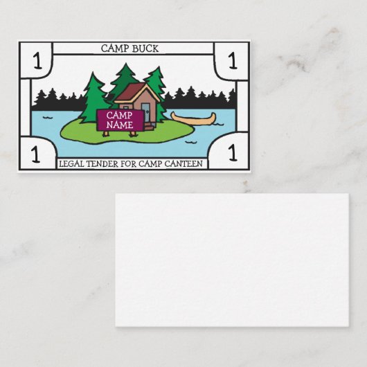 夏の青年キャンプは小屋の島w/customの印を強く反対します 名刺 (正面/裏面)