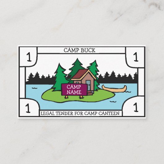 夏の青年キャンプは小屋の島w/customの印を強く反対します 名刺 (正面)