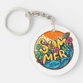 夏の類型熱帯の波 キーホルダー