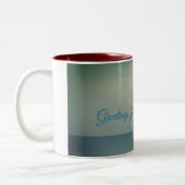 夏の風景のマグカップからの挨拶 ツートーンマグカップ (左)