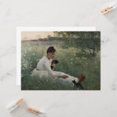 夏の風景猫と暮らす女の子（子猫） カード (正面/裏面インサイチュ)