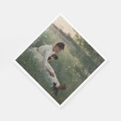 夏の風景猫と暮らす女の子（子猫） スタンダードランチョンナプキン (角)