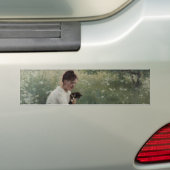 夏の風景猫と暮らす女の子（子猫） バンパーステッカー (車上)