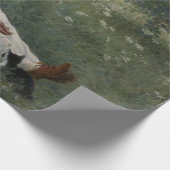 夏の風景猫と暮らす女の子(子猫) ラッピングペーパー (角)