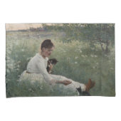 夏の風景猫と暮らす女の子（子猫） 枕カバー (正面右)