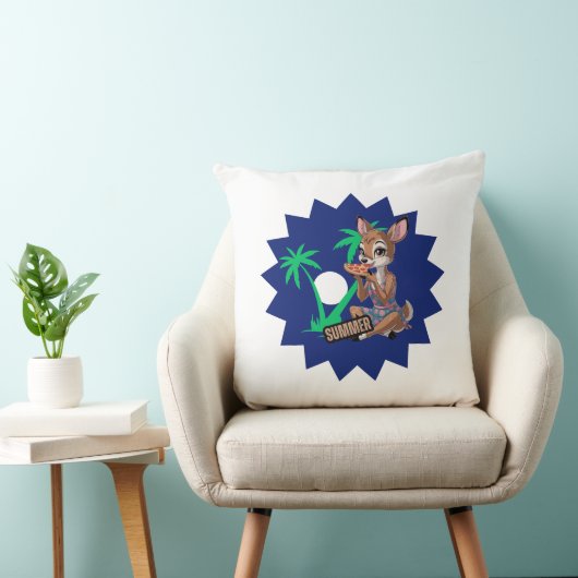 夏の食べ休みに美しい鹿のピザ クッション (椅子)