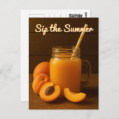 夏の飲み物 – アプリコットジュース葉書 ポストカード (正面/裏面)