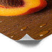 夏の飲み物 – フレッシュピーチジュースのポスタープリント ポスター (角)