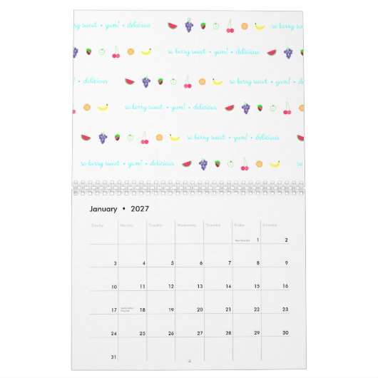 夏の香り カレンダー (1月 2027)