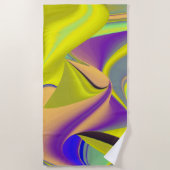 夏の魔法、抽象芸術3Dアート ビーチタオル (正面)