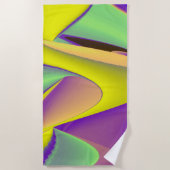 夏の魔法、抽象芸術3Dアート ビーチタオル (正面)